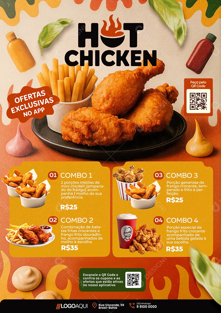 Cardápio Frango Frito PSD Editável