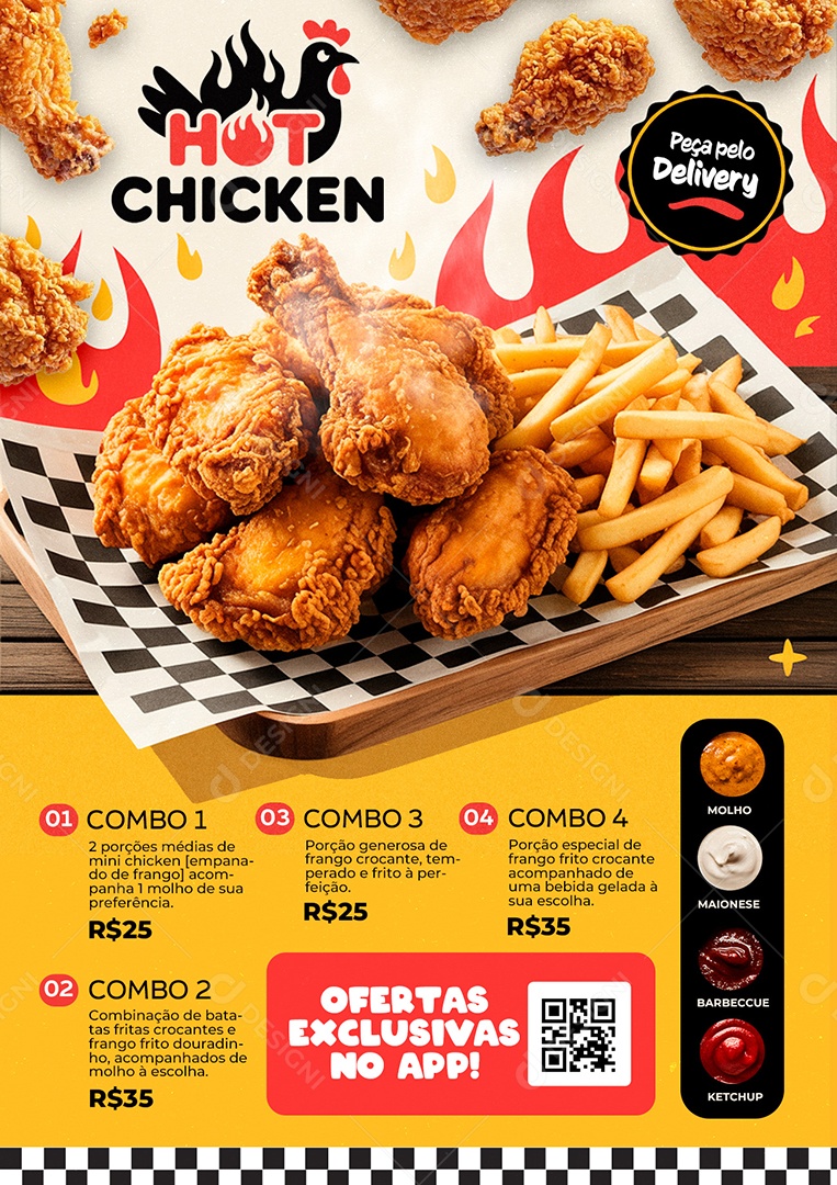 Cardápio Frango Frito PSD Editável