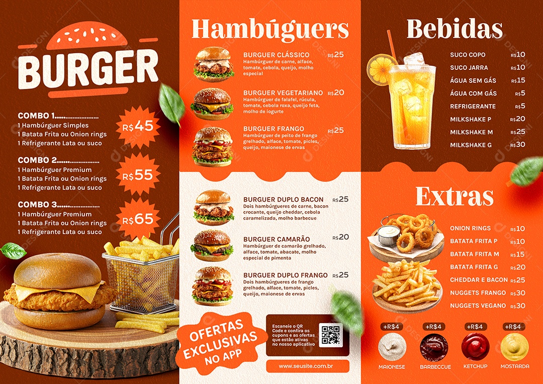 Cardápio Hamburgueria PSD Editável