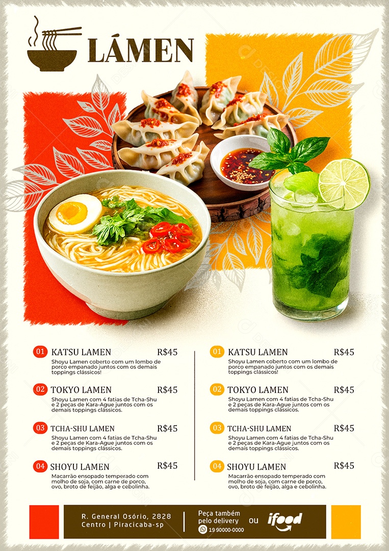Cardápio Lámen PSD Editável