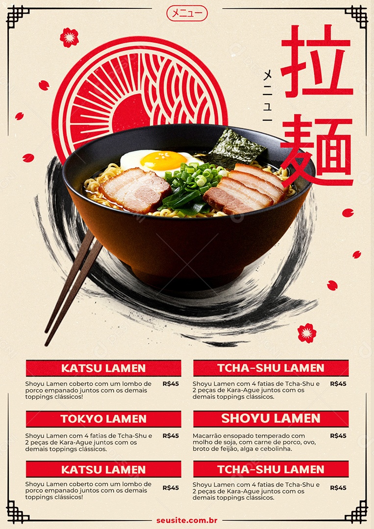 Cardápio Lámen PSD Editável