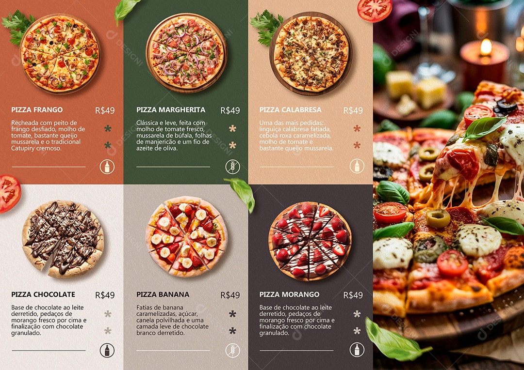 Cardápio Pizzaria PSD Editável