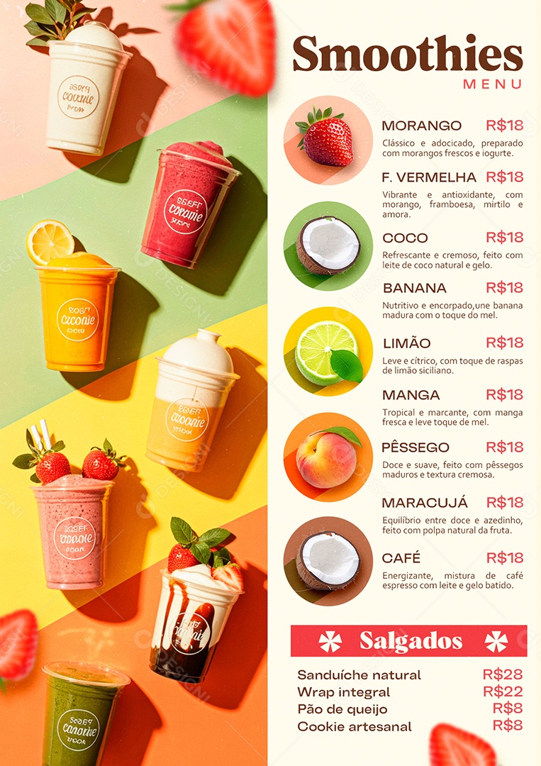 Cardápio Smoothies PSD Editável