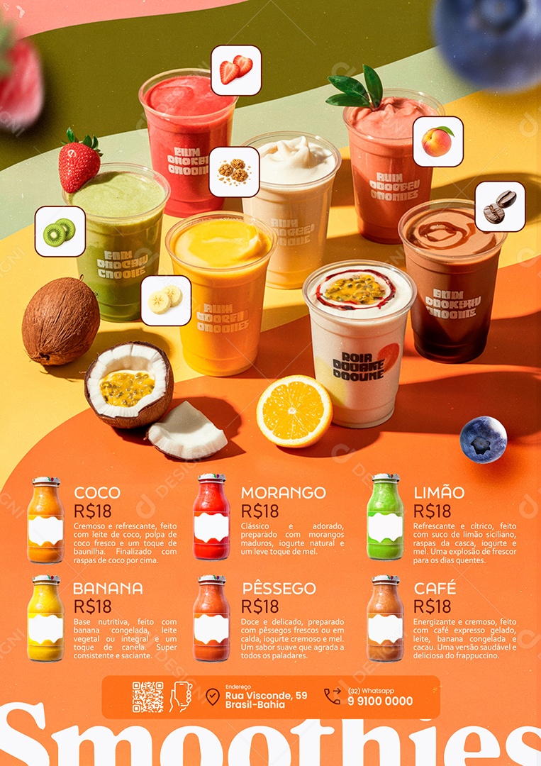 Cardápio Smoothies PSD Editável