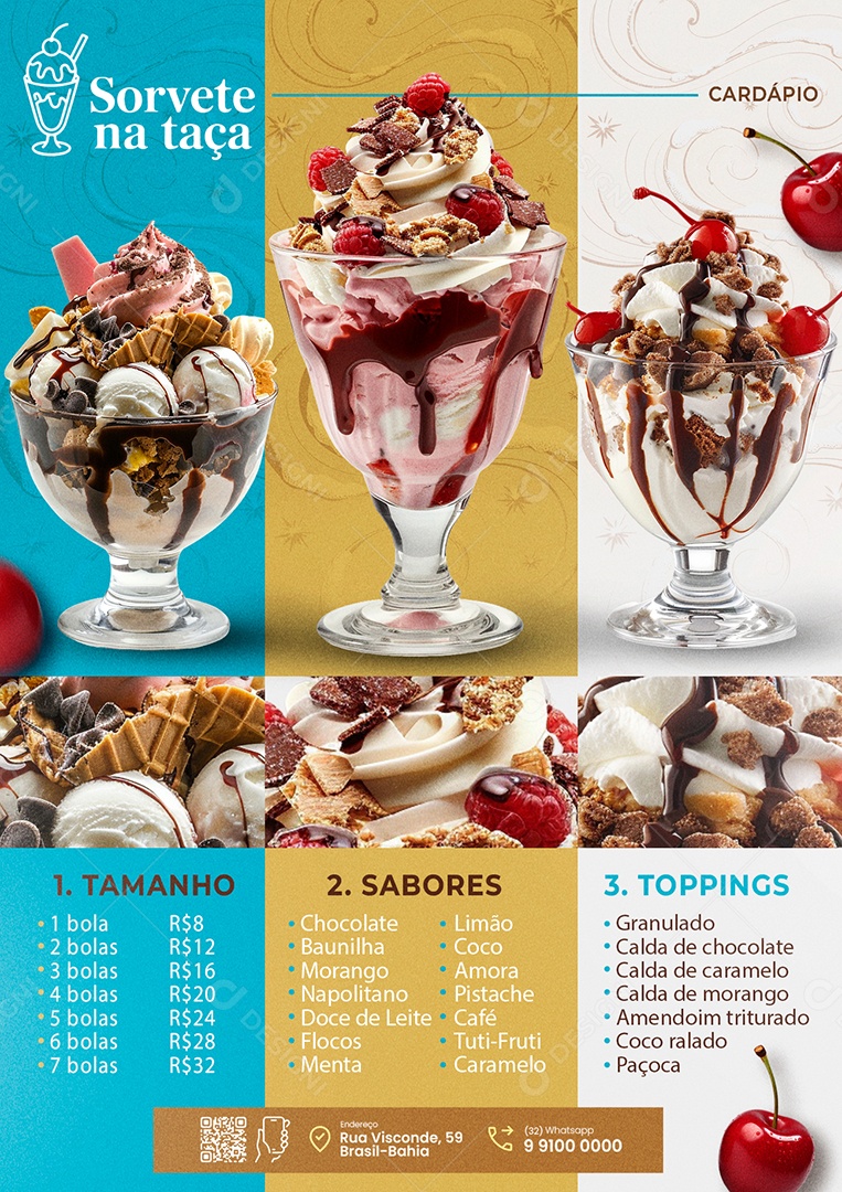 Cardápio Sorveteria PSD Editável