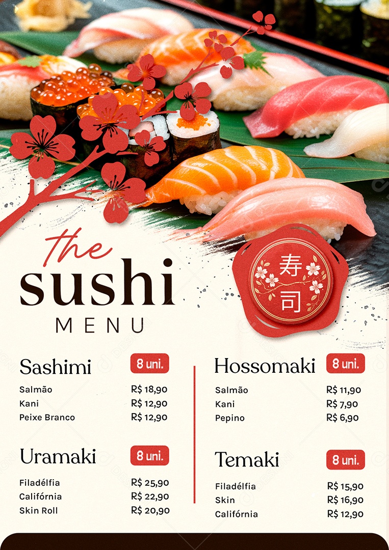 Cardápio Sushi PSD Editável