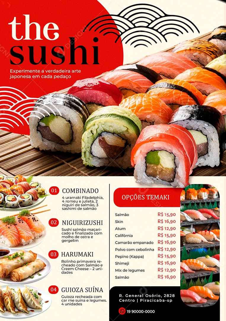 Cardápio Sushi PSD Editável