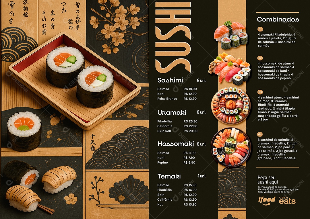 Cardápio Sushi PSD Editável