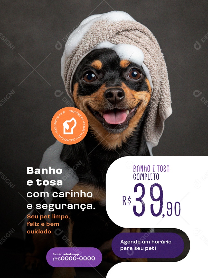 Clínica veterinária Social Media PSD Editável