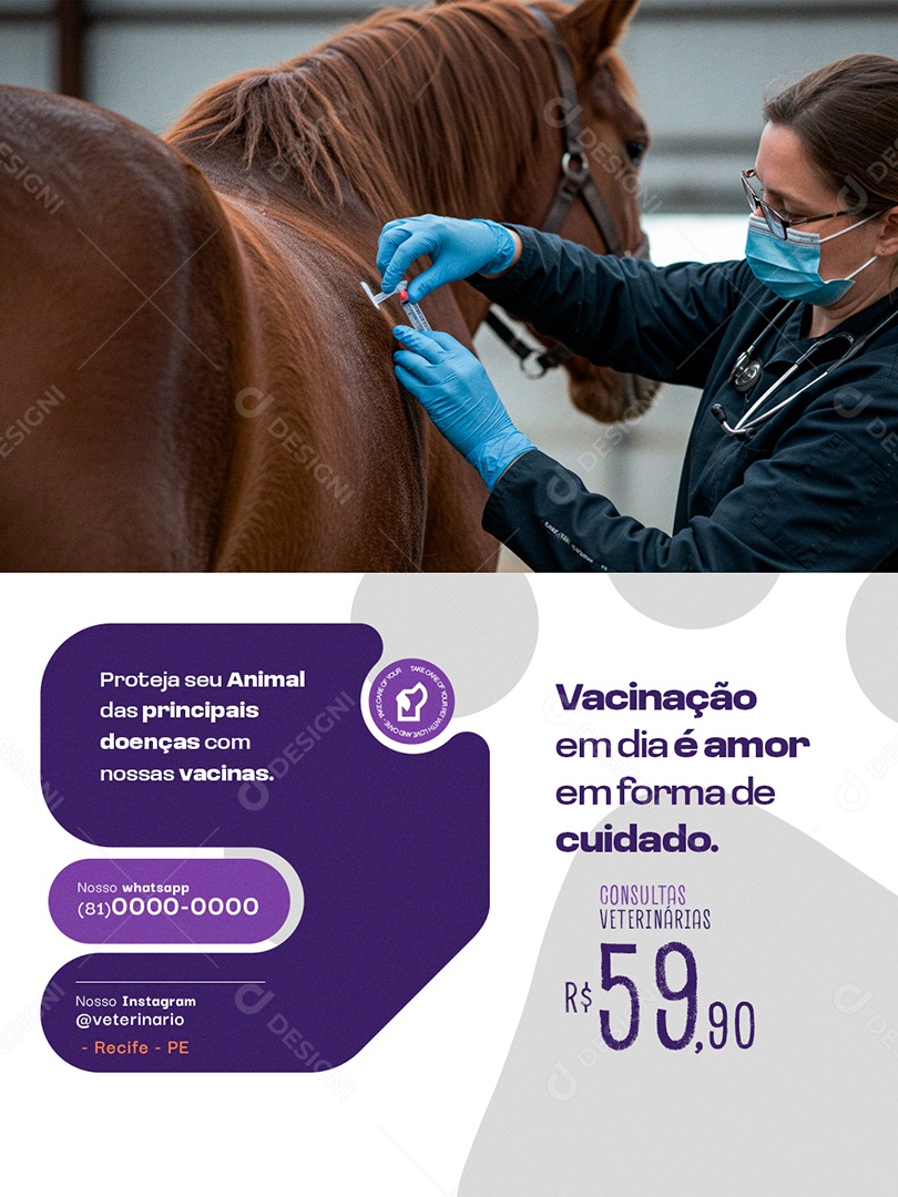 Clínica veterinária Social Media PSD Editável