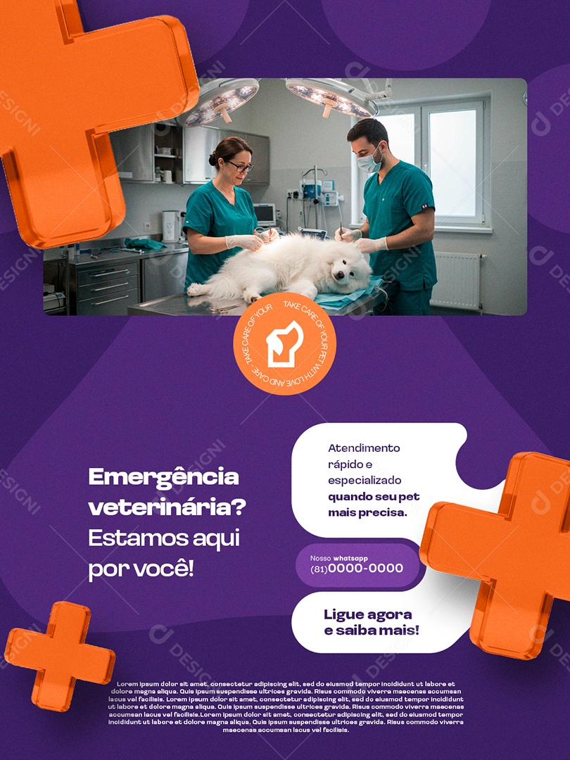 Clínica veterinária Social Media PSD Editável