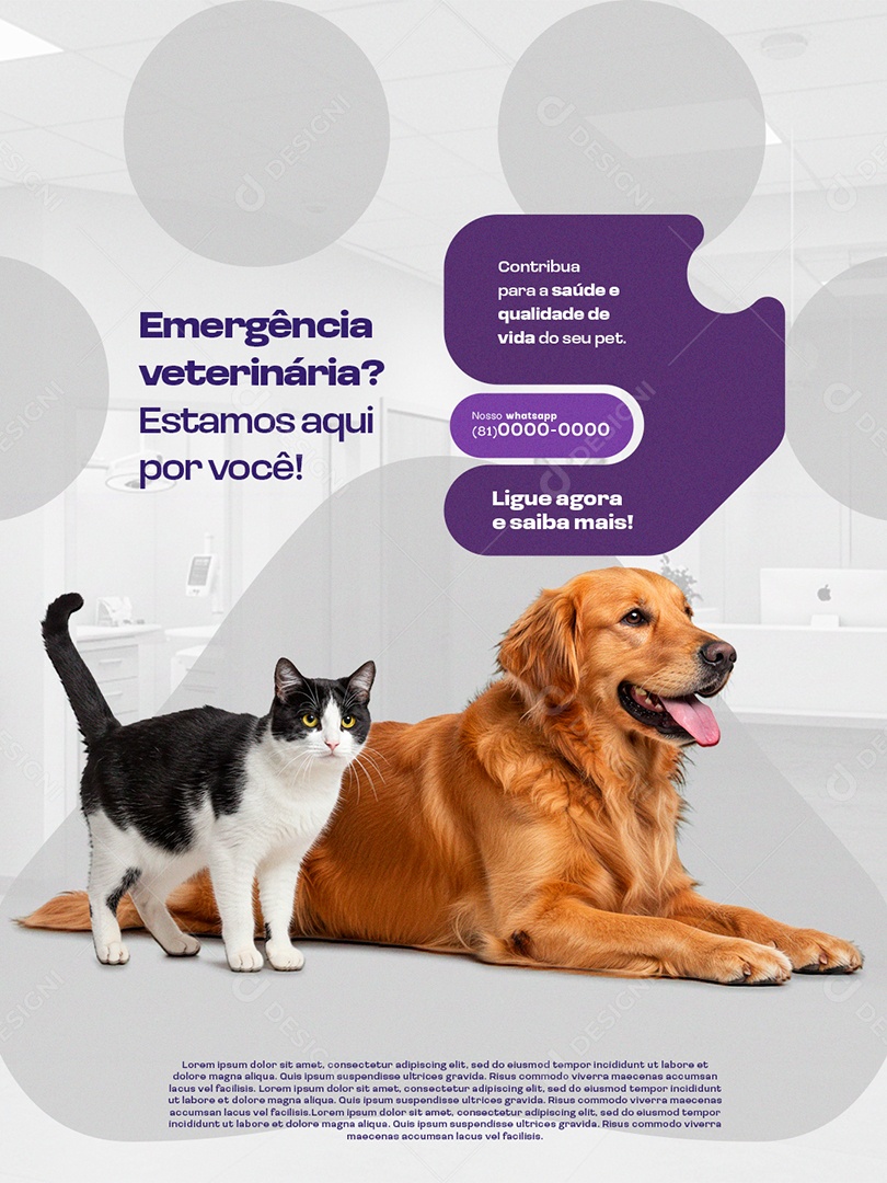 Clínica veterinária Social Media PSD Editável