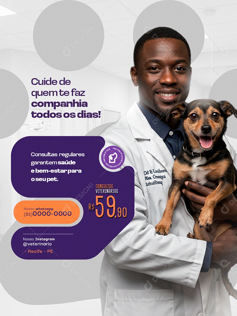 Clínica veterinária Social Media PSD Editável