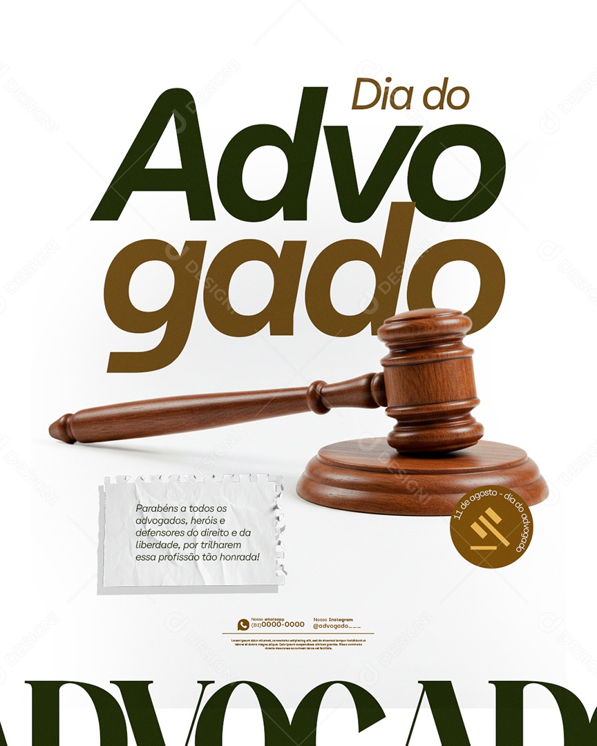 Dia do Advogado 11 de Agosto Heróis e Defensores Social Media PSD Editável