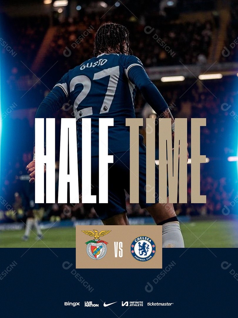 Escalação de Futebol Social Media PSD Editável