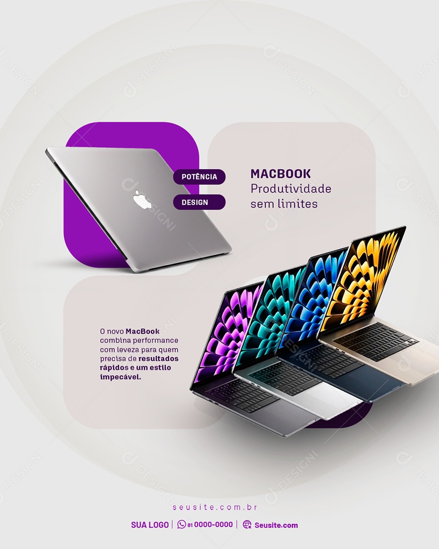 Loja da Apple Macbook Social Media PSD Editável