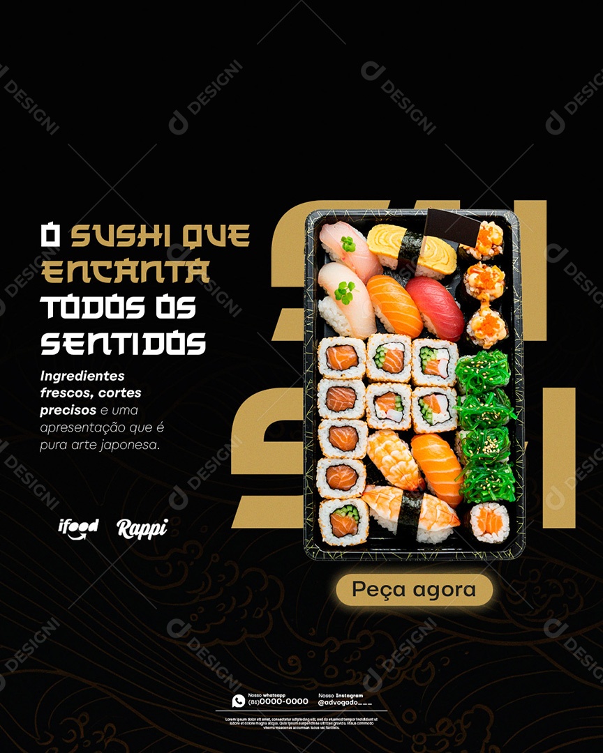 Restaurante Japonês Social Media PSD Editável