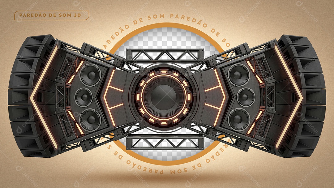 Estrutura de Som Horizontal Elemento 3D Para Competição PSD