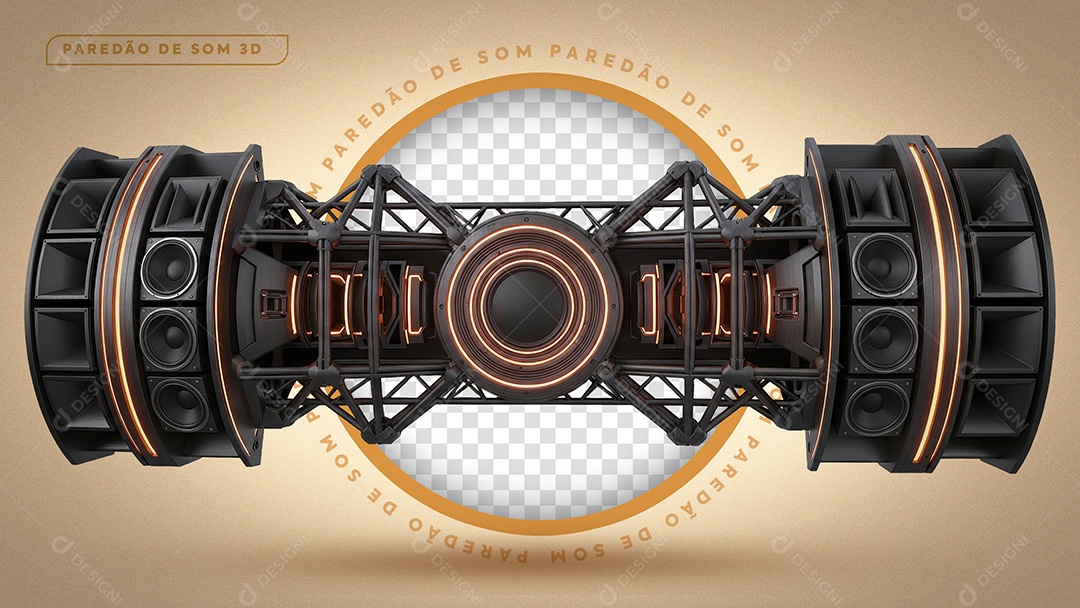 Estrutura de Som Horizontal Elemento 3D Para Competição PSD