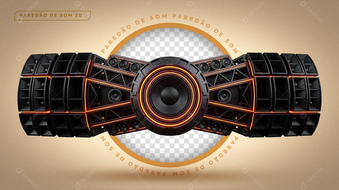 Estrutura de Som Horizontal Elemento 3D Para Competição PSD