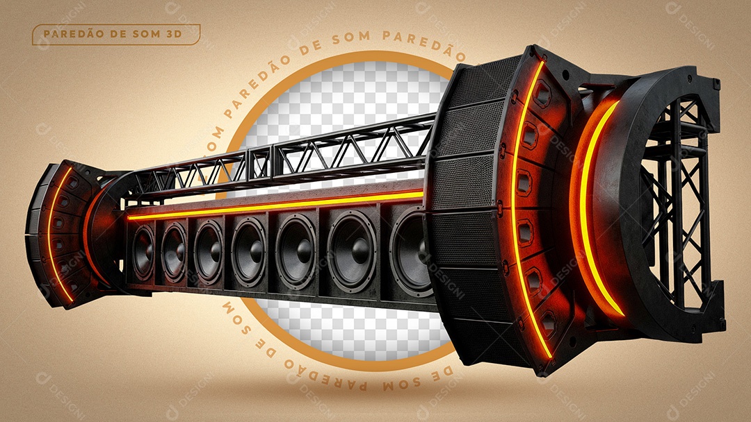 Estrutura de Som Horizontal Elemento 3D Para Competição PSD