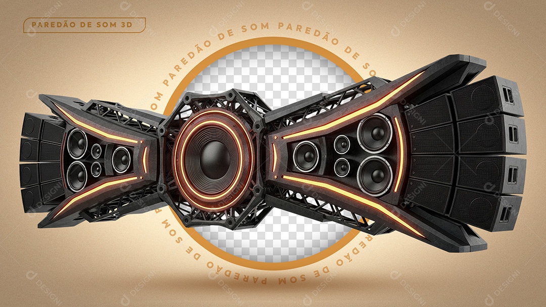 Estrutura de Som Horizontal Elemento 3D Para Competição PSD