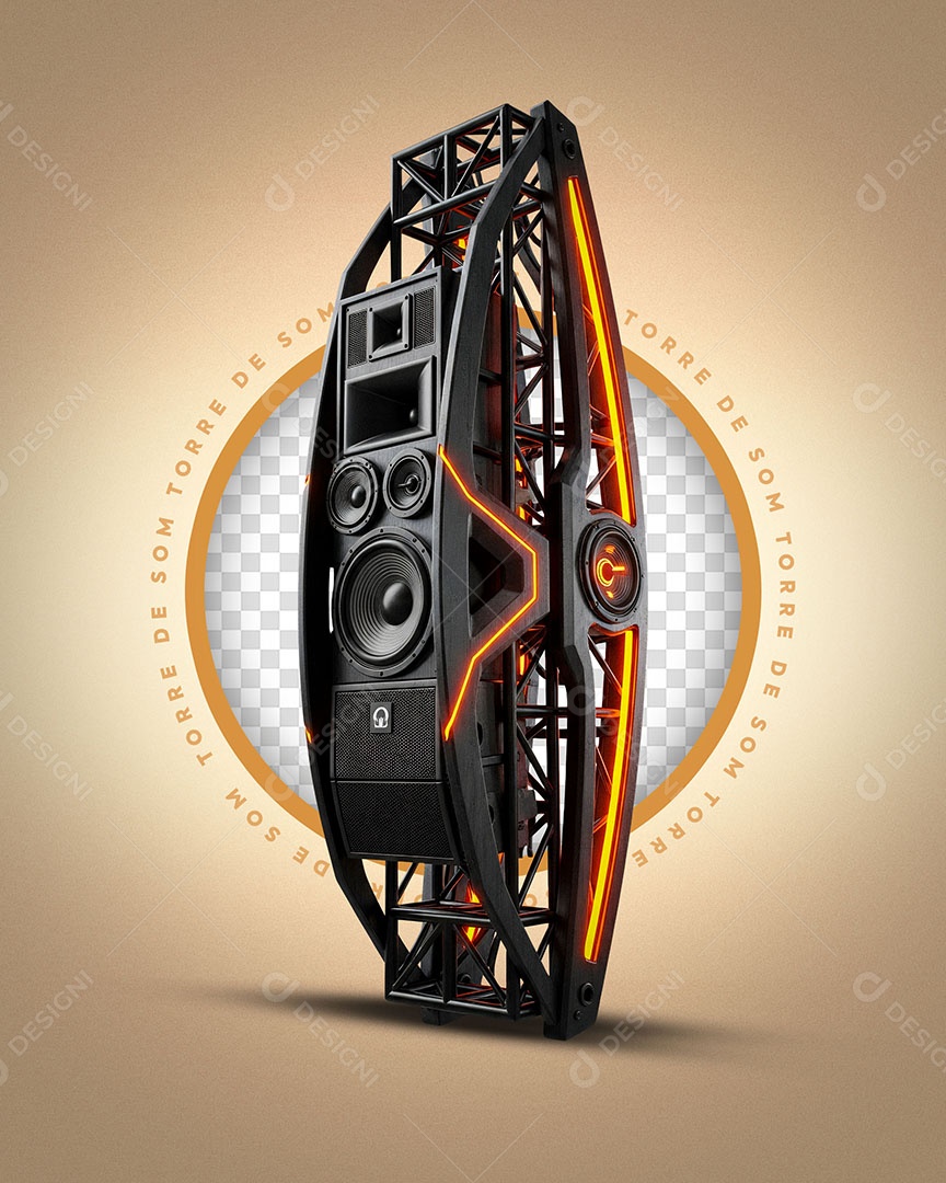 Estrutura de Som Vertical Elemento 3D Para Competição PSD