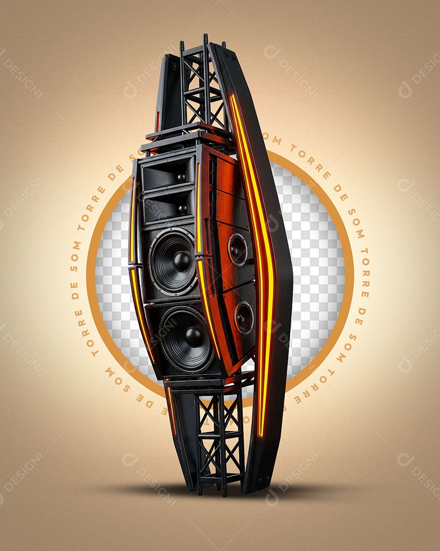 Estrutura de Som Vertical Elemento 3D Para Competição PSD