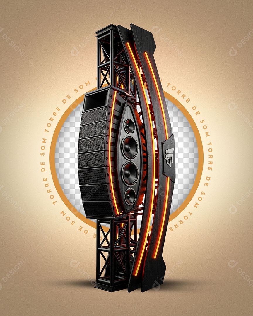 Estrutura de Som Vertical Elemento 3D Para Competição PSD