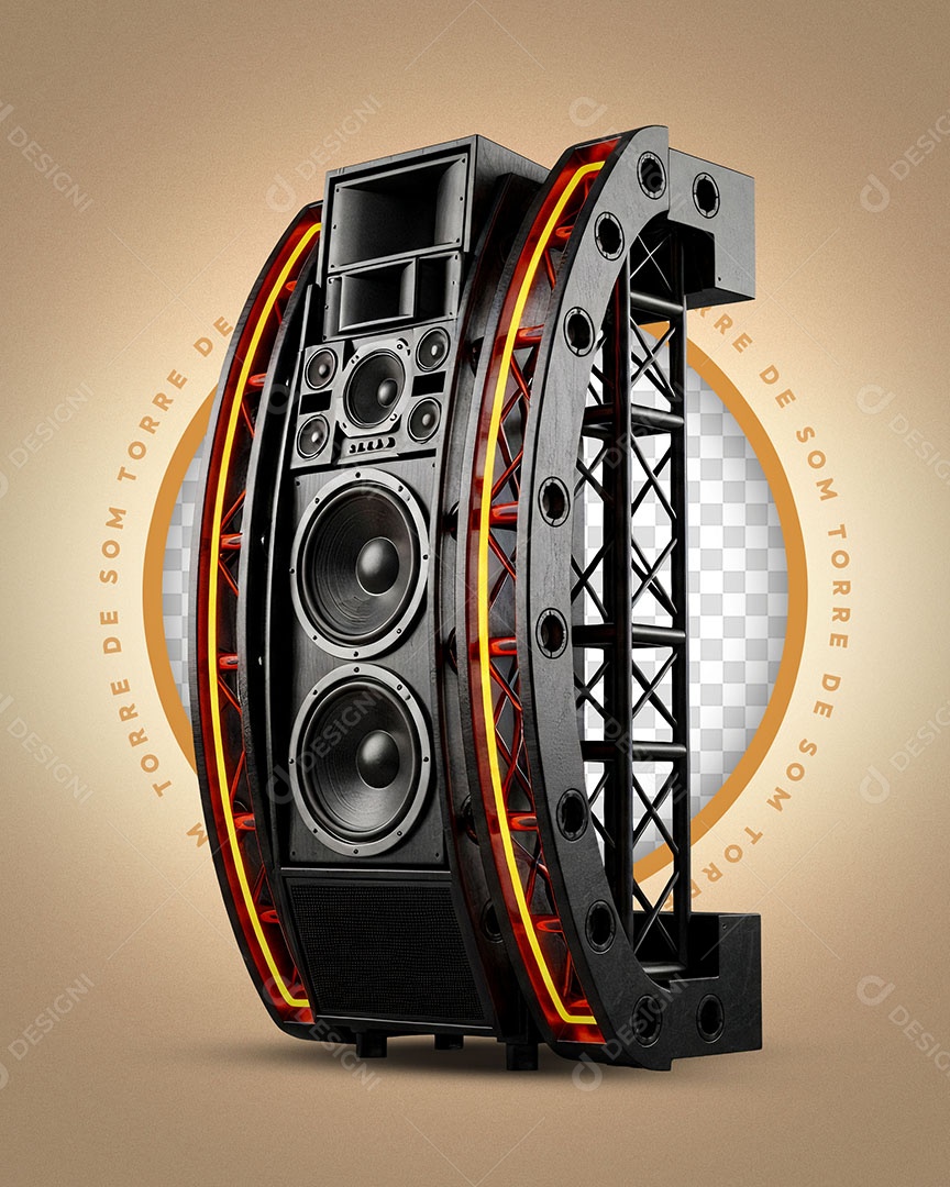 Estrutura de Som Vertical Elemento 3D Para Competição PSD