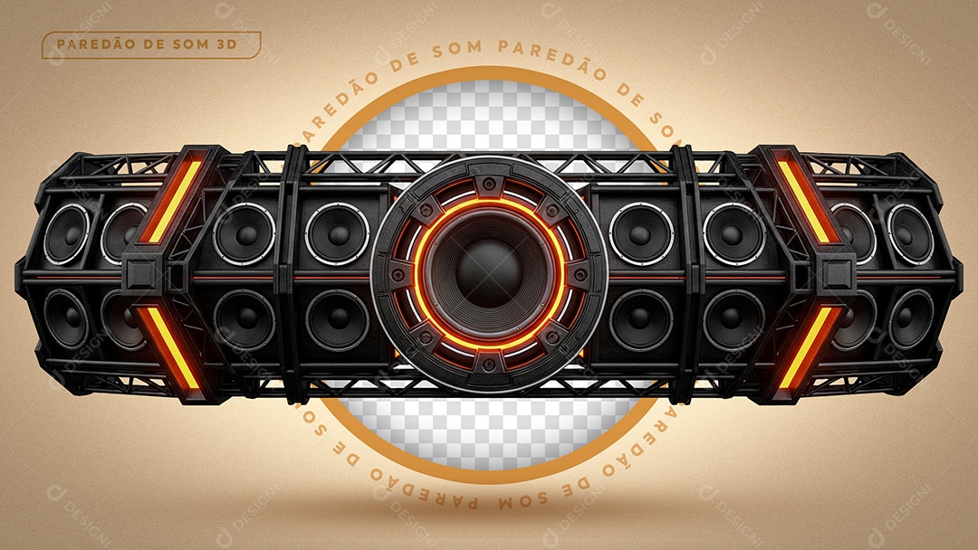 Estrutura de Som Horizontal Elemento 3D Para Competição PSD
