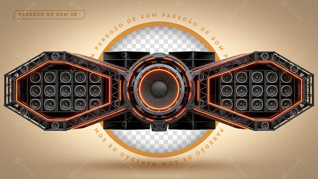 Estrutura de Som Horizontal Elemento 3D Para Competição PSD