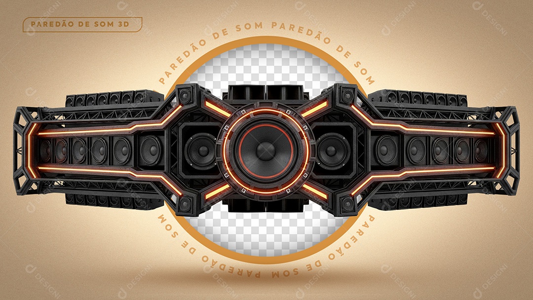 Estrutura de Som Horizontal Elemento 3D Para Competição PSD