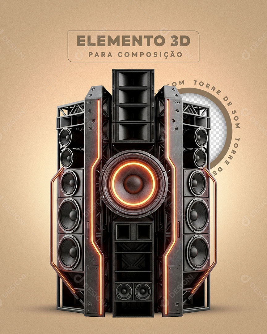 Estrutura de Som Vertical Elemento 3D Para Competição PSD