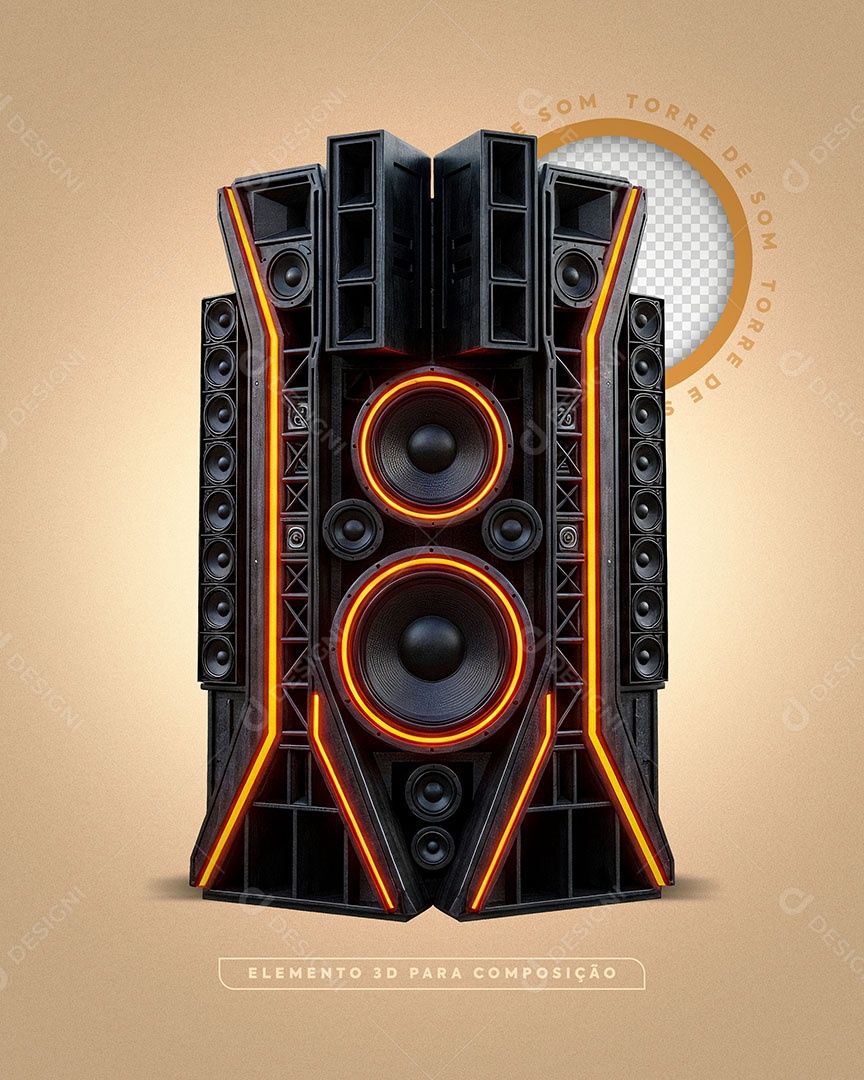 Estrutura de Som Vertical Elemento 3D Para Competição PSD