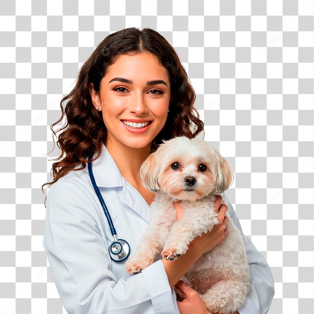 Mulher Segurando Cachorro PNG Transparente