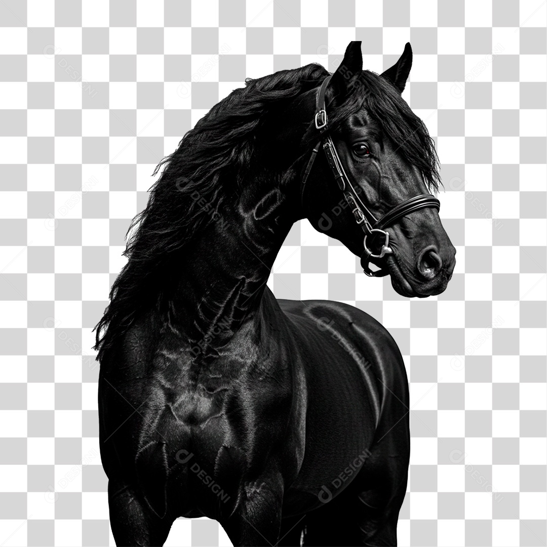 Cavalo Preto PNG Transparente