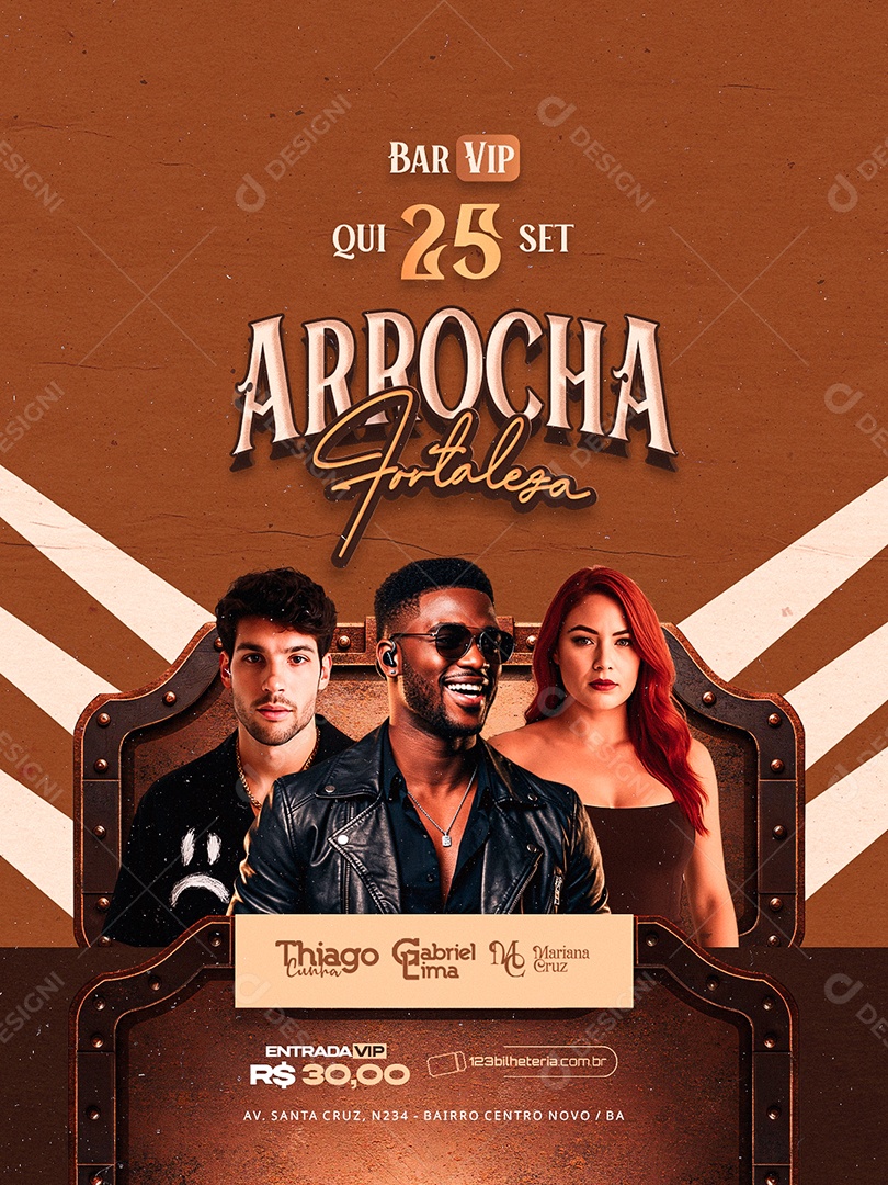 Flyer Próximos Shows Arrocha Fortaleza Social Media PSD Editável