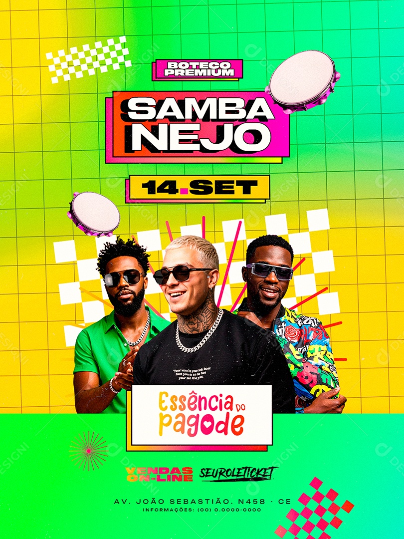 Flyer Próximos Shows Sambanejo Boteco Premium Social Media PSD Editável