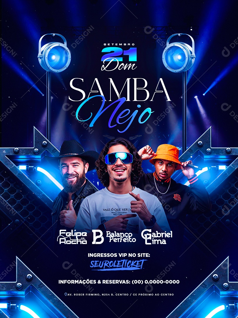 Flyer Samba Nejo Próximos Shows Social Media PSD Editável
