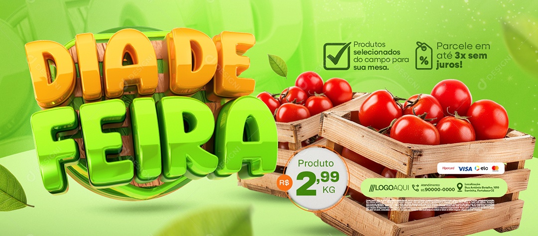 Banner Dia de Feira Hortifruti Tomate Social Media PSD Editável