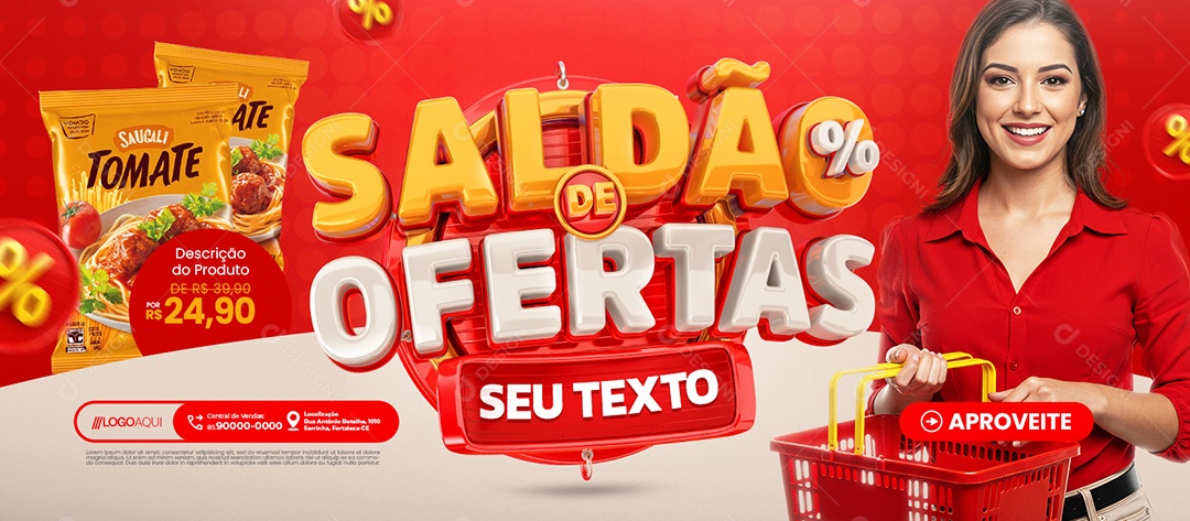 Banner Saldão de Ofertas Aproveite Social Media PSD Editável