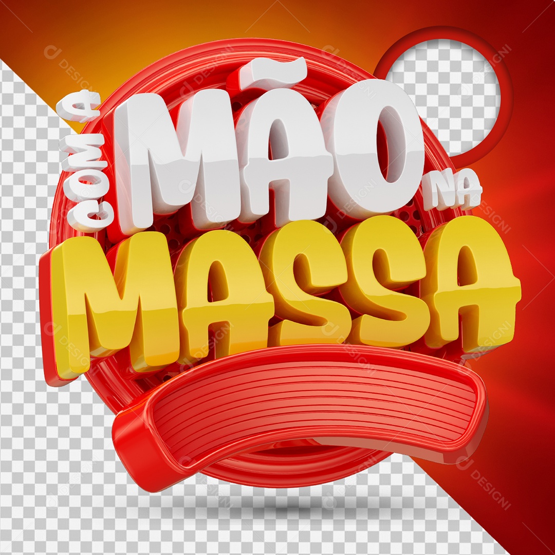 Com a Mão na Massa Selo 3D para Composição PSD