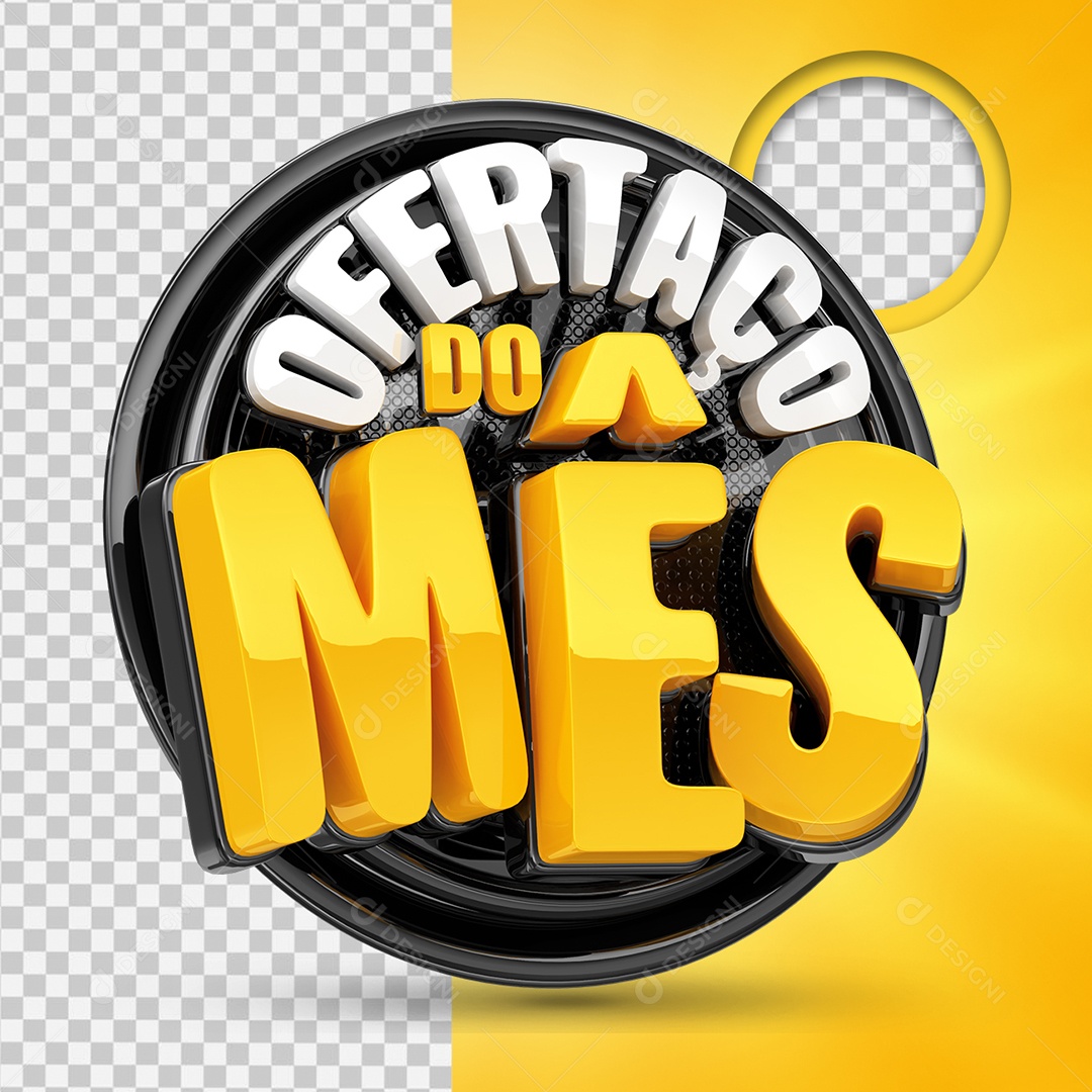 Ofertaço do Mês Selo 3D para Composição PSD