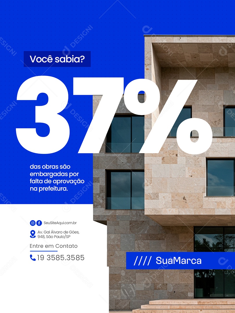 Engenharia Você Sabia das Obras Social Media PSD Editável