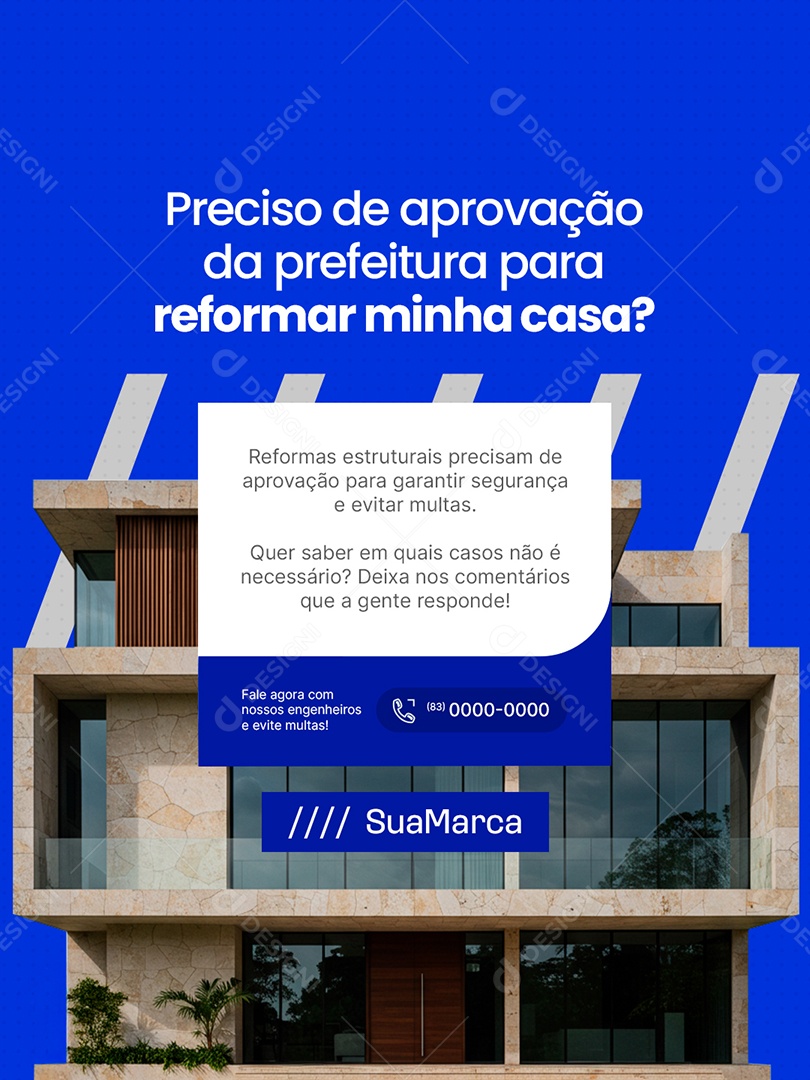 Engenharia Preciso de Aprovação da Prefeiura Social Media PSD Editável