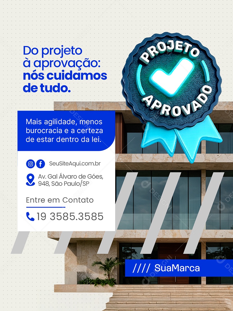 Engenharia Projeto Aprovado Social Media PSD Editável