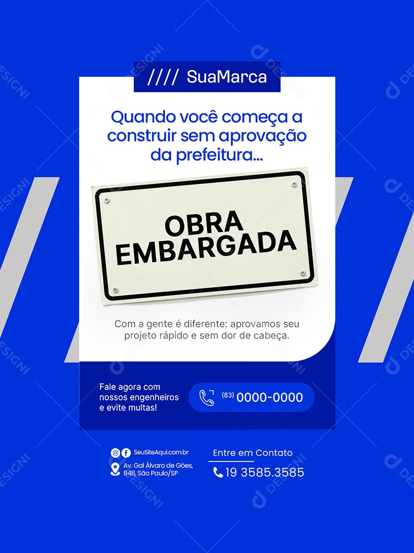 Engenharia Obra Embargada Social Media PSD Editável