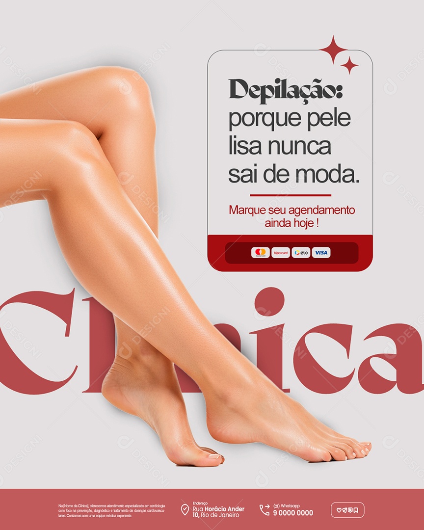 Depiladora Depilação Porque Pele Lisa Nunca Sai de Moda Social Media PSD Editável