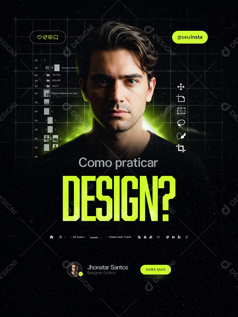 Marketing Digital Como Praticar Design Social Media PSD Editável